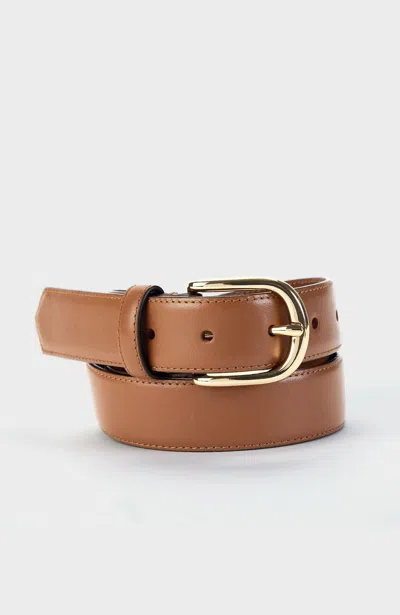 Jjill Classic Leather Belt In Cognac