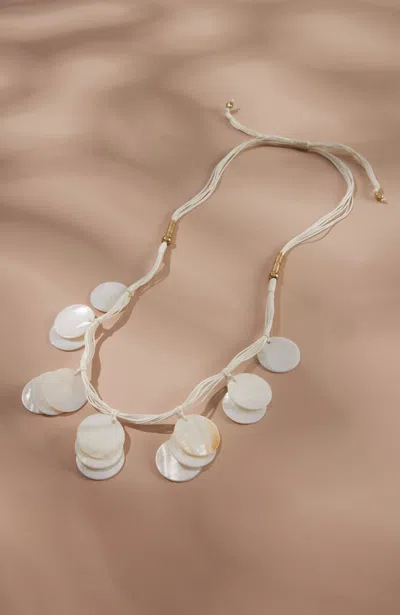 Jjill J.jill Coastal Getaway Mother-of-pearl Statement Necklace In White