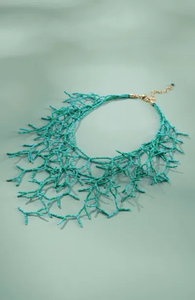 Jjill J.jill Coastal Getaway Statement Coral Necklace In Blue Multi