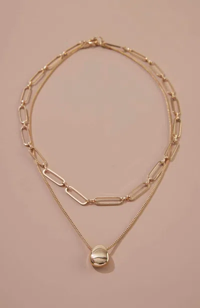Jjill J.jill Coastal Treasures Layered Necklace In Goldtone