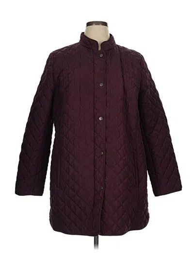 Pre-owned Jjill Coat In Burgundy