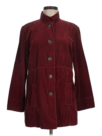 Pre-owned Jjill Coat In Burgundy
