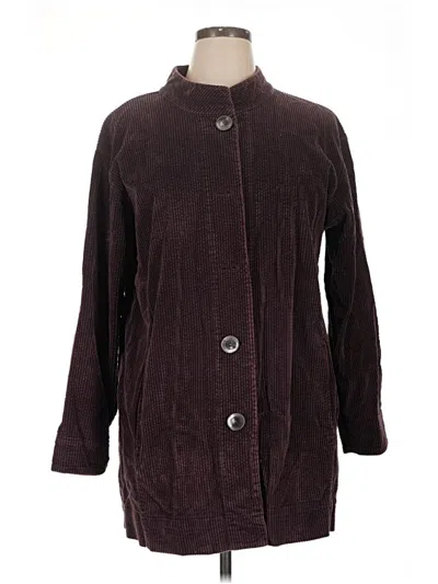 Pre-owned Jjill Coat In Burgundy