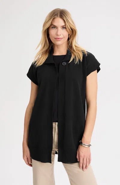 Jjill J.jill Collared Gilet In Black