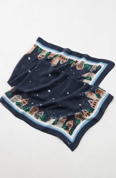 Jjill J.jill Compassion Fund It-takes-a-village Scarf In Navy Blue Multi