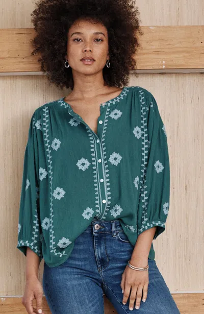 Jjill J.jill Contrast-embroidered Top