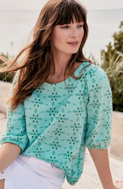 Jjill J.jill Contrasting-eyelet Knit Top