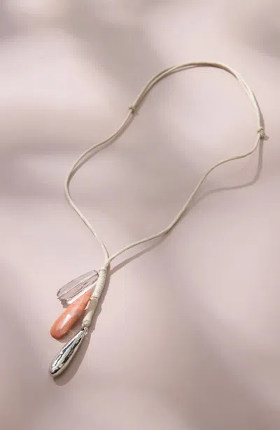 Jjill J.jill Corded Cluster Necklace In Neutral Multi