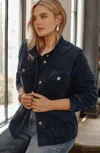 Jjill J.jill Corduroy Peplum Jacket In Navy Blue