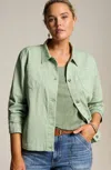 Jjill J.jill Cotton & Linen Denim Jacket In Light Prickly Pear