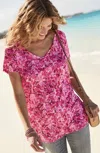 Jjill J.jill Cotton And Tencel™ Modal Shirttail Tunic In Flamingo Bouquet Flowerbed