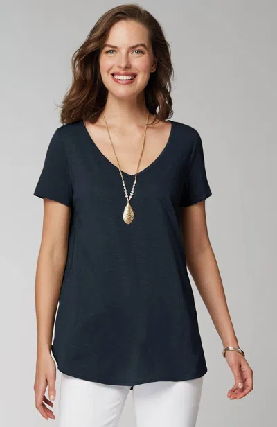 Jjill J.jill Cotton And Tencel™ Modal Shirttail Tunic In Navy Blue
