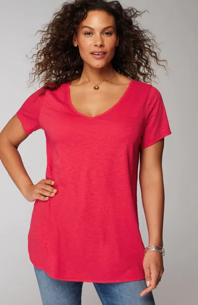 Jjill J.jill Cotton And Tencel™ Modal Shirttail Tunic In Strawberry Jam