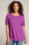 Jjill J.jill Cotton-blend Elbow-sleeve Tunic In Boysenberry