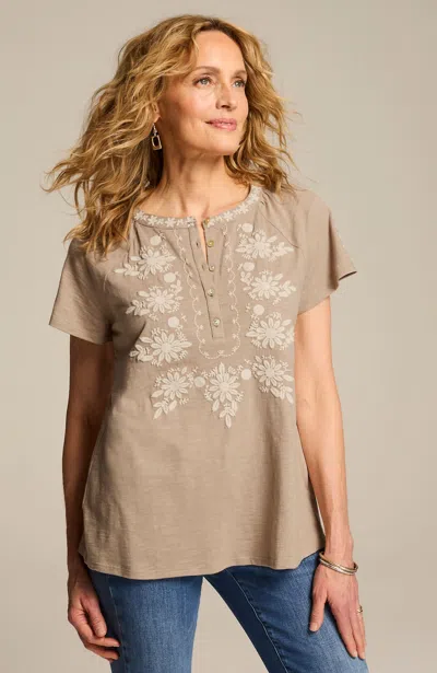 Jjill J.jill Cotton-blend Embroidered Top