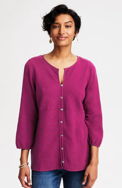 Jjill J.jill Cotton-gauze Bias-cut Top In Red