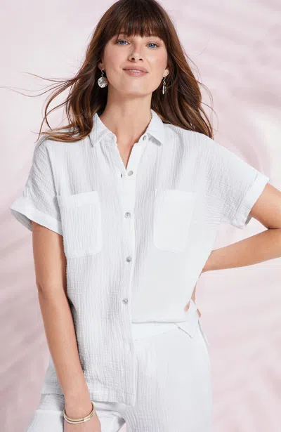Jjill J.jill Cotton-gauze Camp Shirt