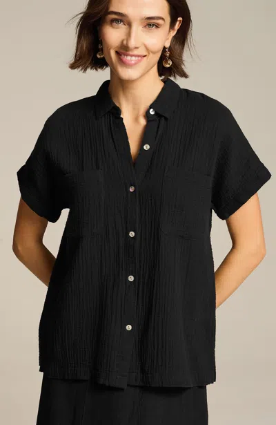 Jjill J.jill Cotton-gauze Camp Shirt