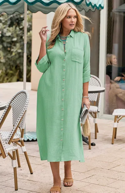 Jjill J.jill Cotton-gauze Midi Shirtdress