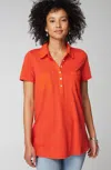 JJILL J.JILL COTTON-GAUZE MIXED-MEDIA TUNIC