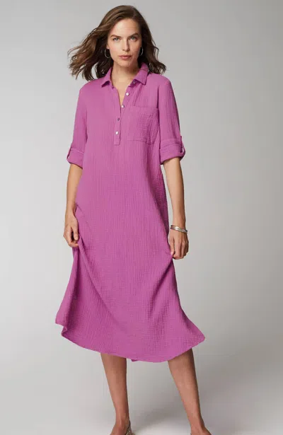 j jill cotton dress Pure Jill Smocked Cotton-Gauze Dress