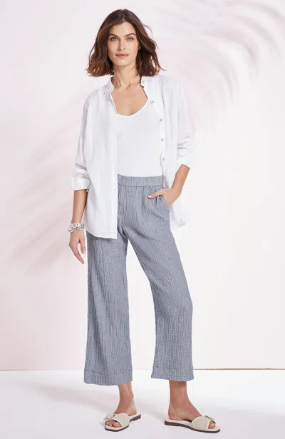 Jjill J.jill Cotton-gauze Pull-on Crops In Multi