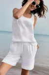 Jjill J.jill Cotton-gauze Slit-hem Shorts
