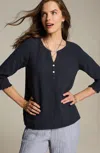 Jjill J.jill Cotton-gauze Smocked-sleeve Top