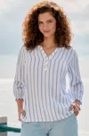 Jjill J.jill Cotton-gauze Smocked-sleeve Top