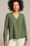 Jjill J.jill Cotton-gauze V-neck Top