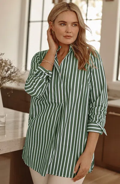 JJILL J.JILL COTTON STAND-COLLAR TUNIC