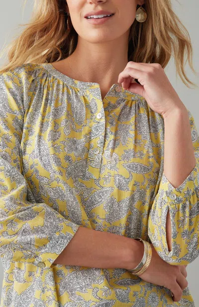 Jjill J.jill Cotton Voile Pullover Top In Polenta Sketched Paisley