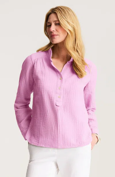 Jjill Cotton-gauze Henley Popover