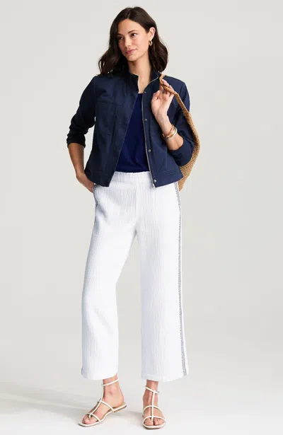 Jjill Cotton-gauze Wide-leg Pants In Blue