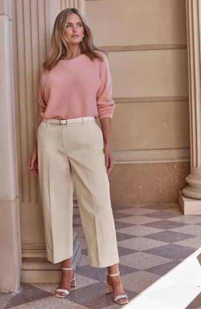 Jjill Cotton-stretch Wide-leg Crops Pants In Gray