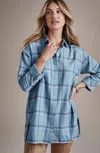 Jjill J.jill Cozy Plaid Tunic In Blue