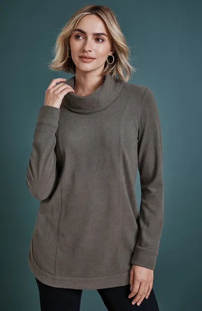 Jjill Cozy Seamed Tunic Pullover In Flint Heather