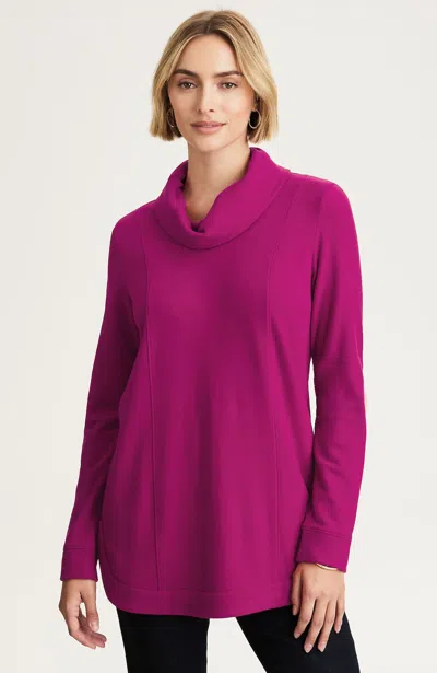 Jjill Cozy Seamed Tunic Pullover In Spiced Berry