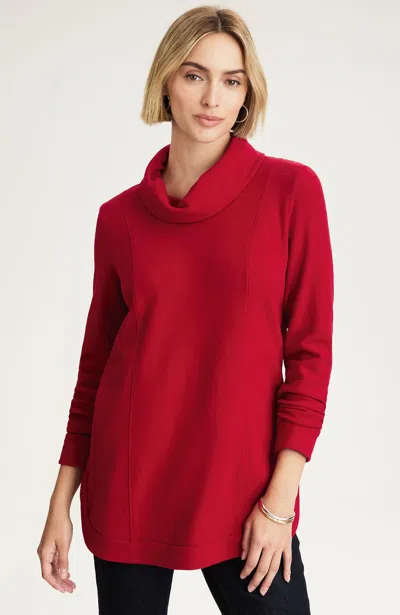 Jjill J.jill Cozy Seamed Tunic In Red