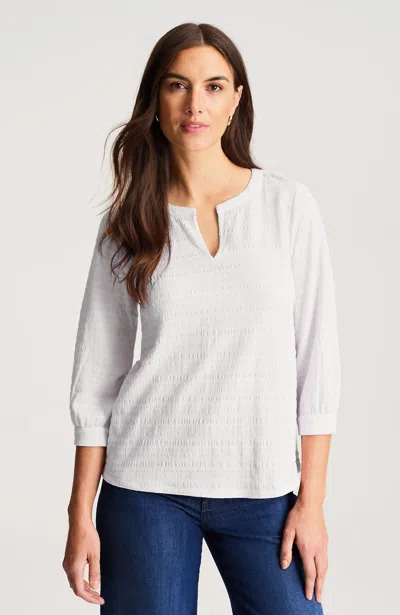 Jjill Crinkle-textured A-line Top In White