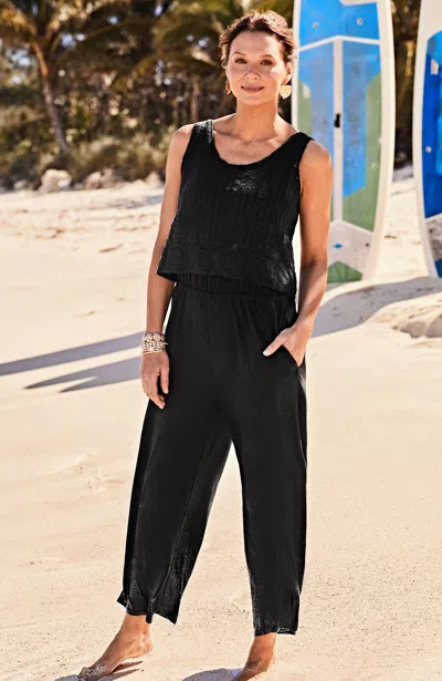 Jjill J.jill Crochet Jumpsuit In Black