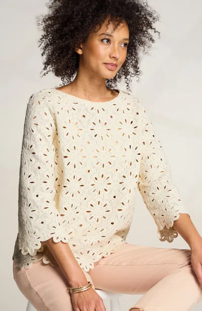 Jjill J.jill Crochet-lace Top In Barley