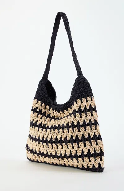 Jjill Crochet Straw Tote In Multi