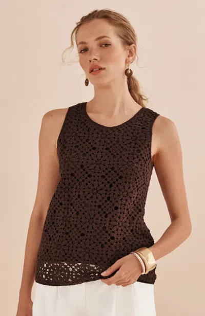 Jjill Crochet Tank Top In Brown