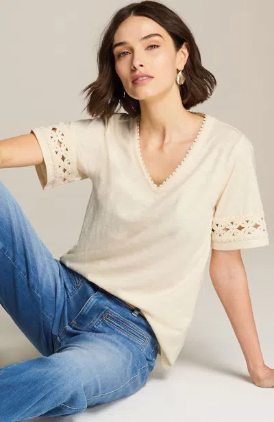 Jjill J.jill Crochet-trim V-neck Top