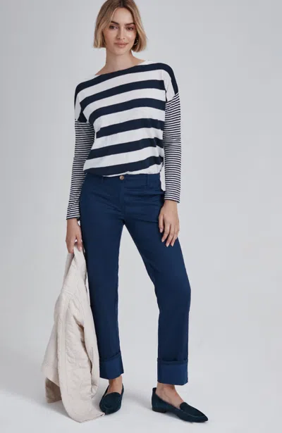 Jjill J.jill Cuffed Chino Pants In Blue