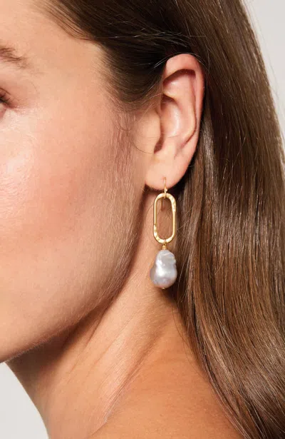 Jjill Cultured Freshwater Pearl Earrings In Goldtone