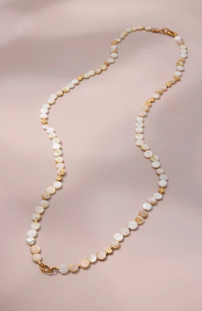 Jjill Cultured Mother-of-pearl Station Necklace In Gold