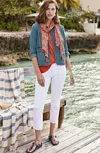 Jjill J.jill Curved-hem Denim Jacket In Capri Blue Wash