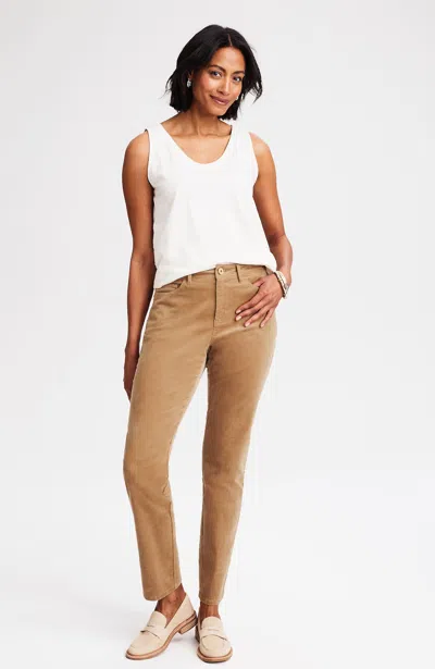 Jjill J.jill Curvy-fit Corduroy Slim-leg Pants In Brown